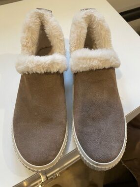 Timberland Cozy Faux Fur-Lined Slip-On Sneakers - Taupe